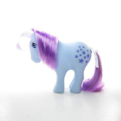 35th Anniversary Blue Belle My Little Pony toy with white hair ribbon