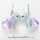 Blue Belle retro My Little Pony earrings with brushable-hair