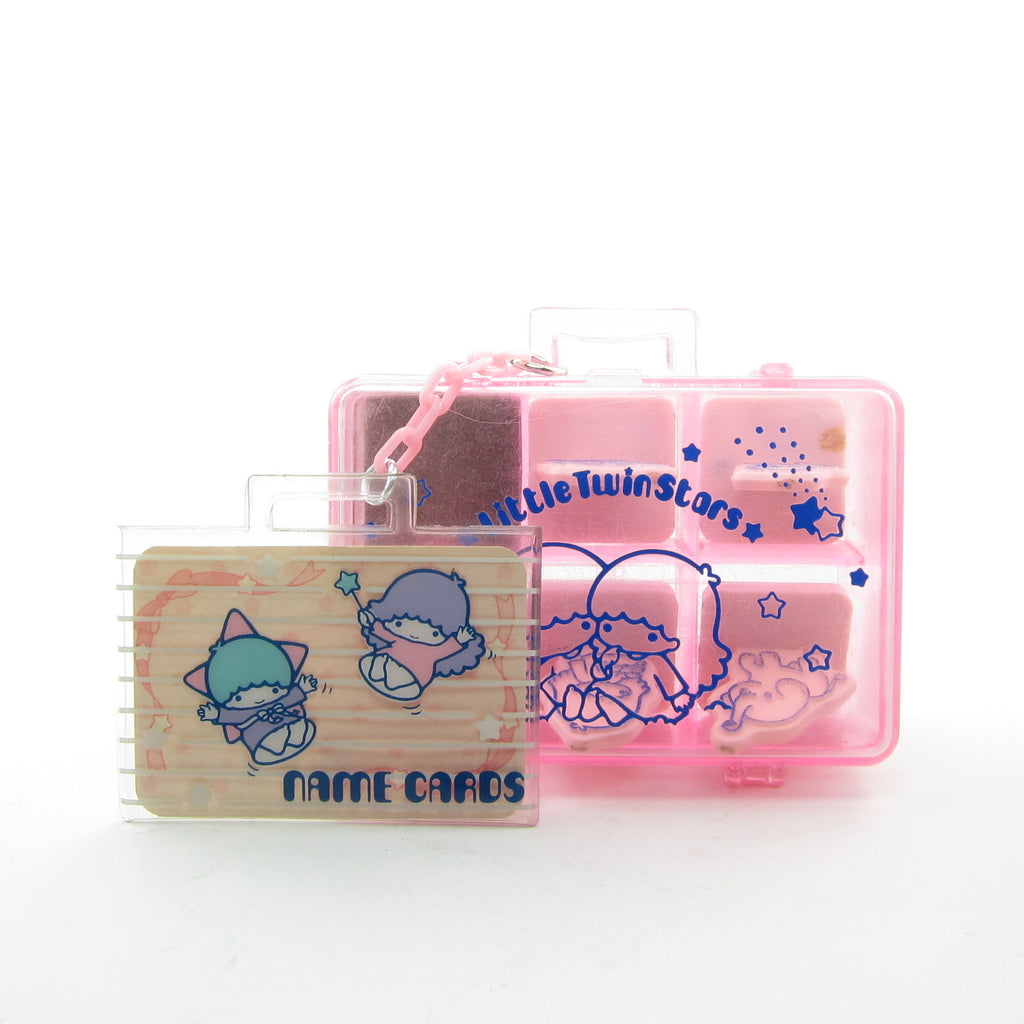 Little Twin Stars Name Cards Ink Stamps in Carry Case