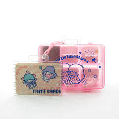 Little Twin Stars name cards rubber ink stamp set in box