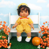 Orange Blossom Baby Blow Kiss doll with white booties