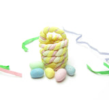 Miniature polymer clay dollhouse Easter basket with eggs