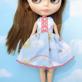 Pastel Blythe doll summer dress with buttons