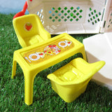 Yellow table and chairs for Strawberry Shortcake dolls Garden House playset