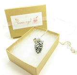 Winter Wedding Bridesmaid Gift Pine Cone Charm Necklace
