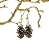 Handmade miniature pine cone earrings