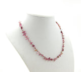 Watermelon tourmaline necklace with pink gemstone chips