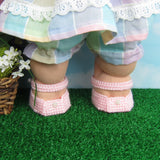 Pink plastic canvas Mary Jane doll shoes for Cabbage Patch Kids dolls