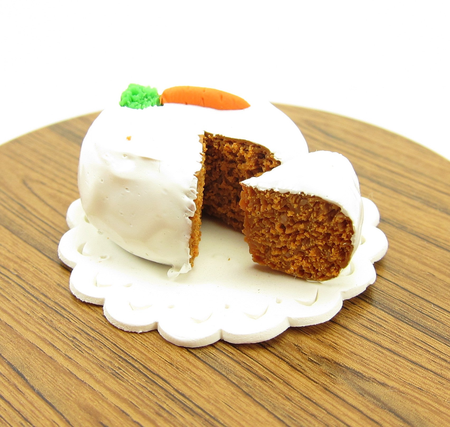 Dollhouse Miniature Carrot Spice Cake with Cream Cheese Frosting