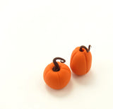 Set of two miniature polymer clay pumpkins