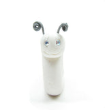 White Miniature Snail Sculpture with Silver Antennae