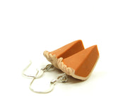 Polymer clay miniature pumpkin pie earrings