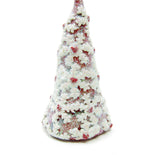 Miniature tree with snowflakes and red hearts