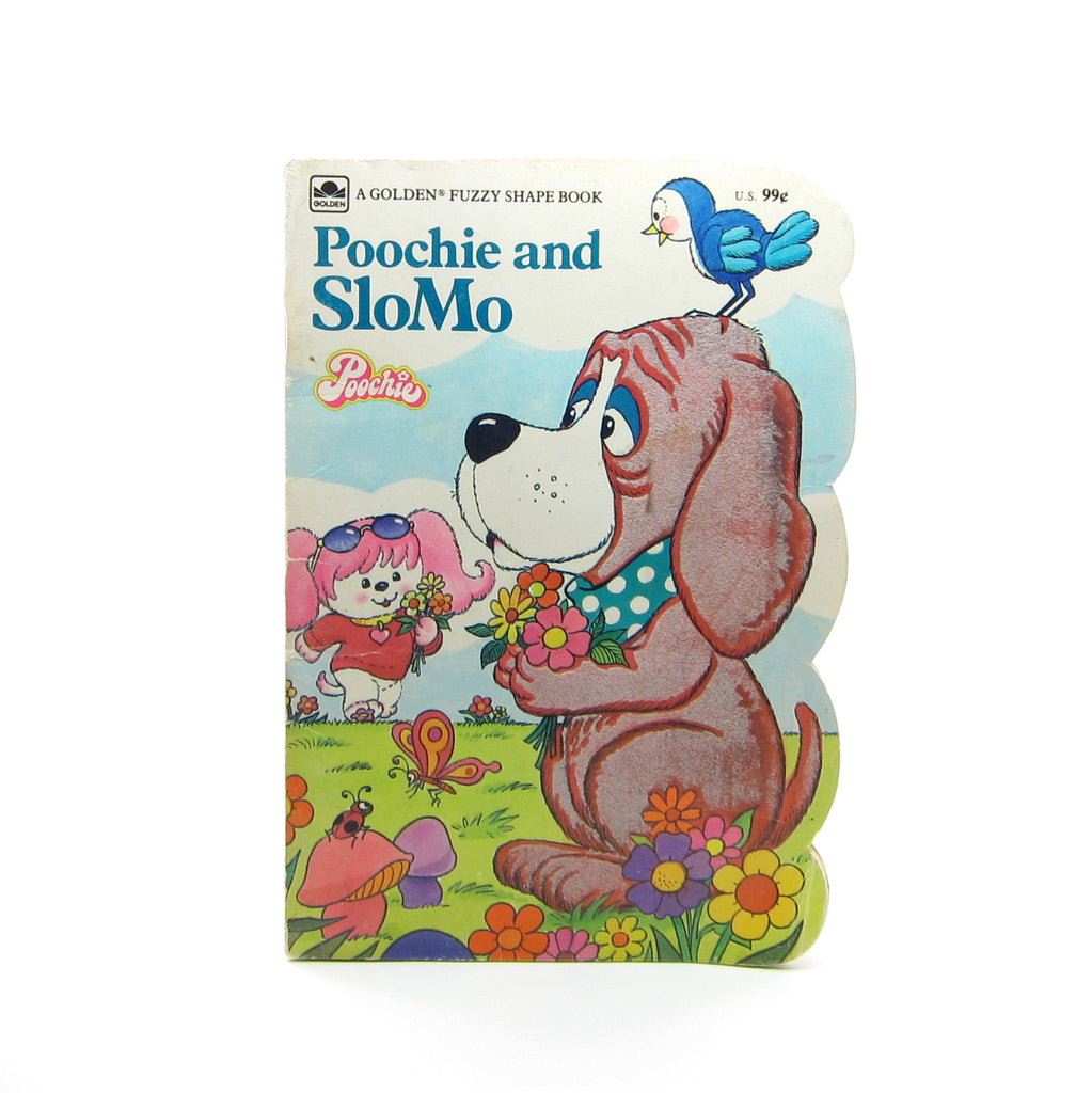 Poochie and SloMo Vintage 1983 Golden Fuzzy Shape Book