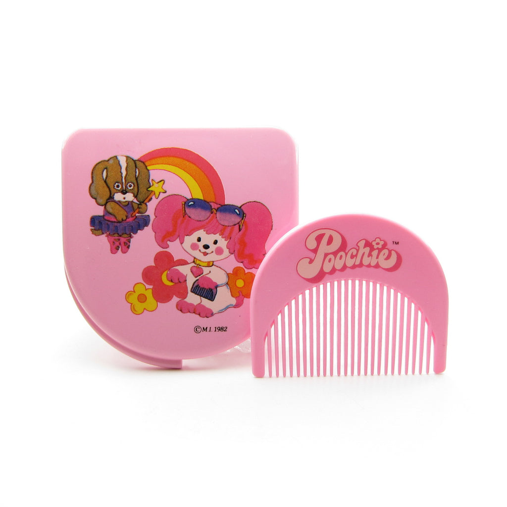 Poochie Comb & Mirror Vintage Pocket Compact Set