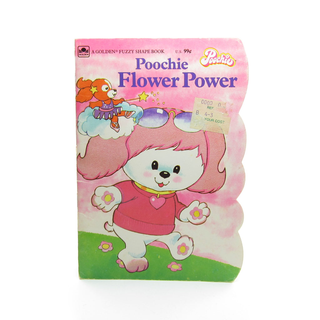 Poochie Flower Power Vintage 1983 Golden Fuzzy Shape Book