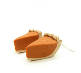 Pumpkin pie earrings miniature polymer clay slices