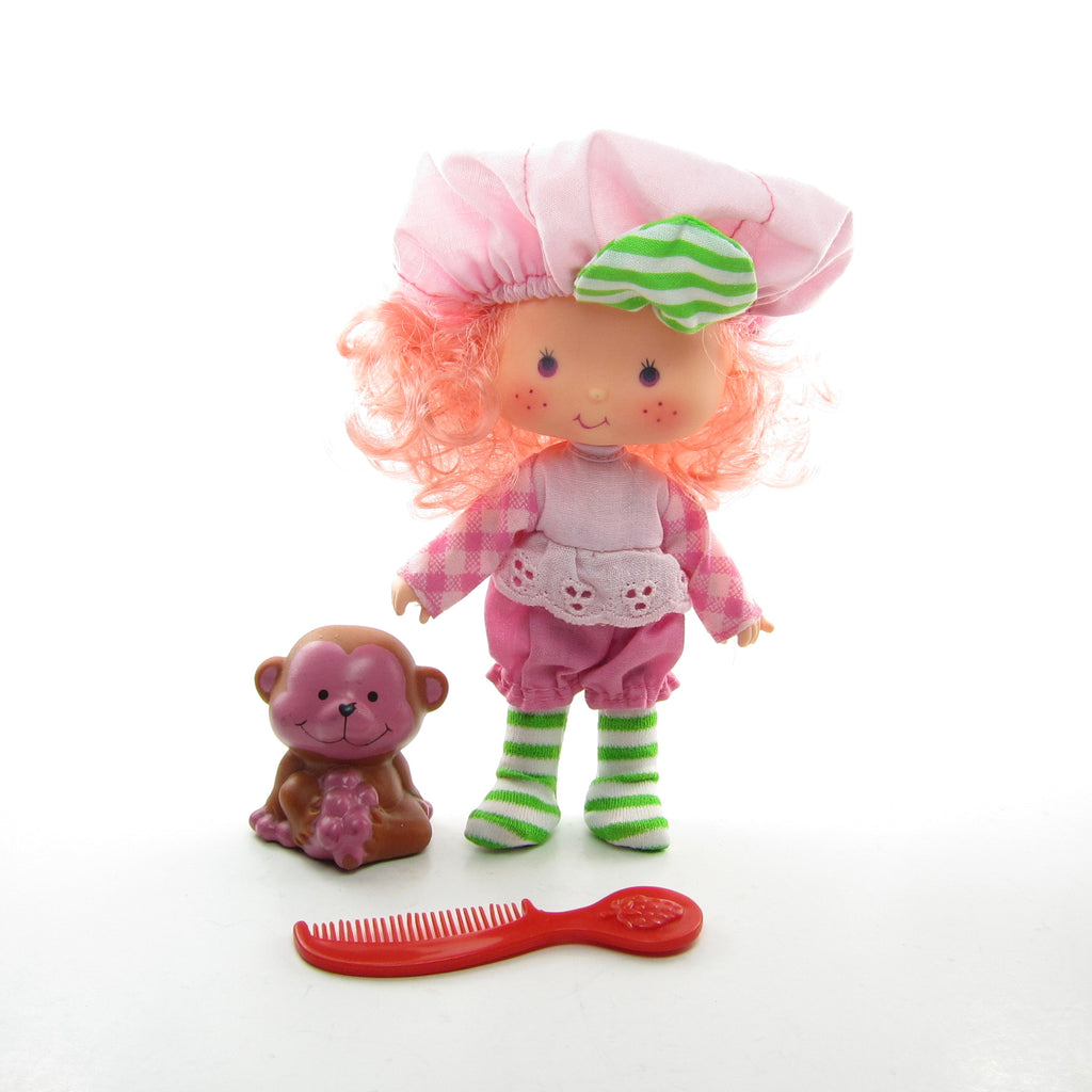 Raspberry Tart Doll with Rhubarb Monkey Pet