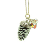 Winter Pine Cone Pendant Necklace on Sterling Silver Chain