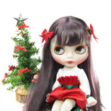 Red velvet hair clip barrettes for Blythe & Pullip dolls