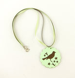 Women's polymer clay bird necklace