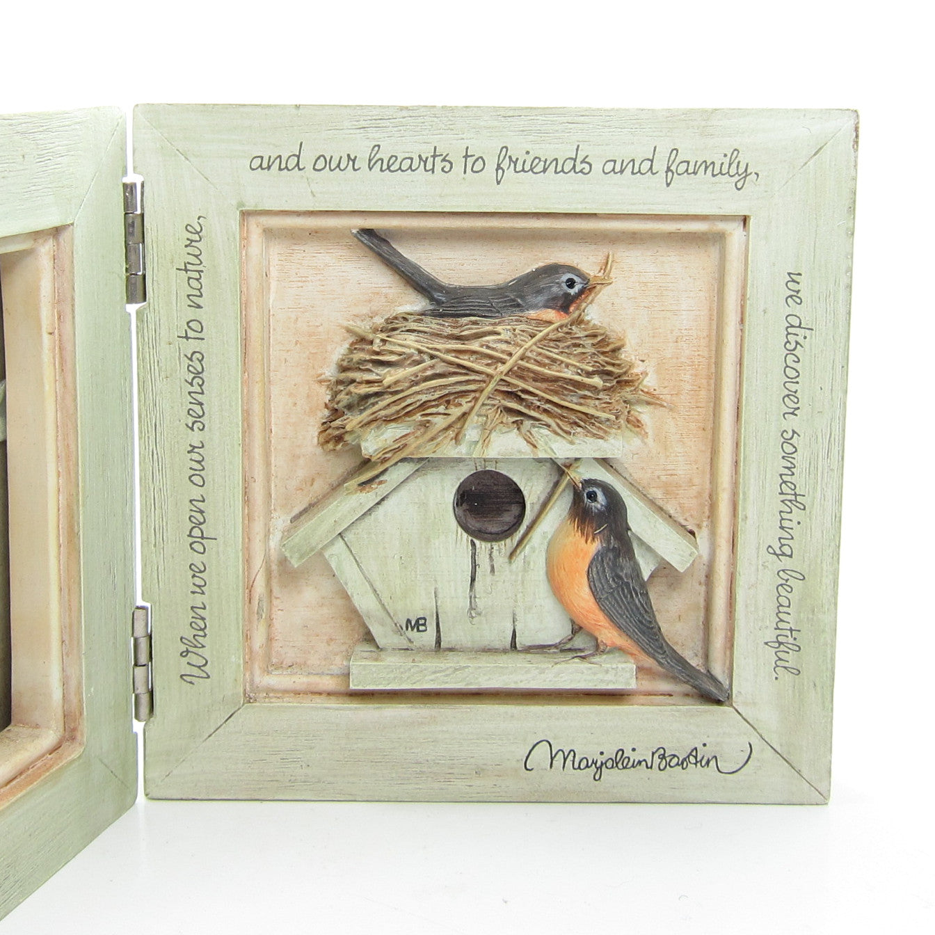 Marjolein Bastin Robin Folding Picture Frame with Robins Building Nest ...
