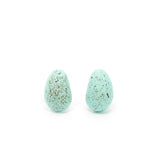 Speckled robin's egg blue polymer clay earrings
