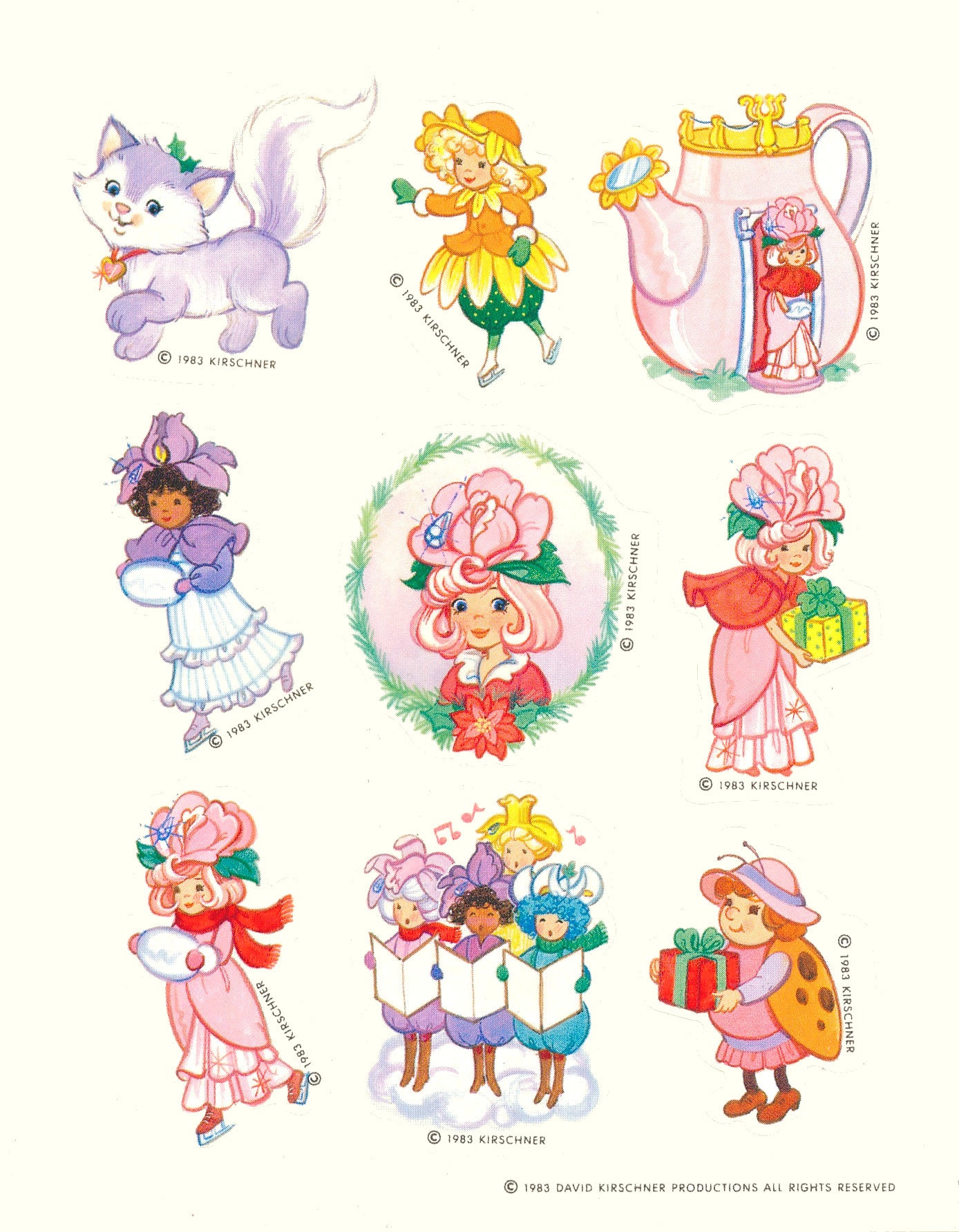 Rose Petal Place Sheet of Vintage Christmas Stickers