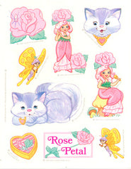 Rose Petal & Pitterpat Stickers Vintage 1983 Unused Rose Petal Place Sticker Sheet