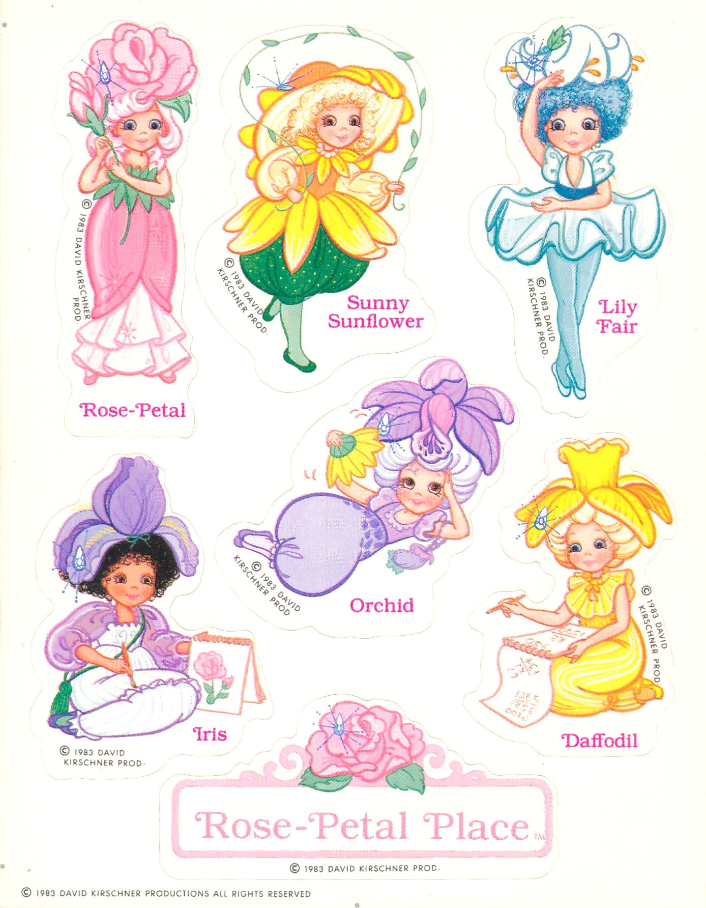 Rose Petal Place Stickers Vintage 1983 Unused Sticker Sheet