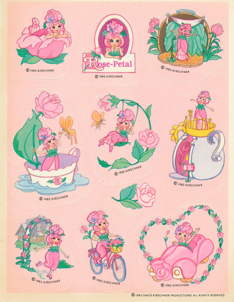 Rose Petal Scratch 'n' Sniff Stickers Vintage 1983 Unused Rose Petal Place Sticker Sheet
