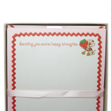 Sending you some happy thoughts stationery sheets with red rick rack trim