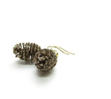 Gold shimmer pine cone earrings