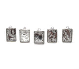 Set of 5 Silver Frost Stained Glass Bridesmaid Necklaces