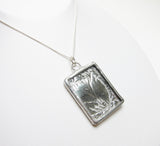 Stained Glass Pendant with Frost Texture for Winter Wedding