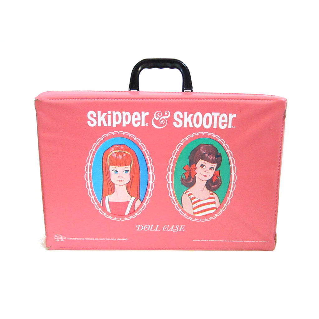 Skipper & Skooter Doll Case Vintage 1960's Barbie Storage Carry Box for Dolls, Clothes, Accessories