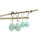 Large and small robin's egg earrings