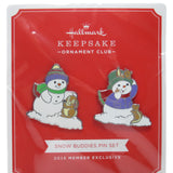 Hallmark silver enamel Tammy Haddix Snow Buddies snowman pins