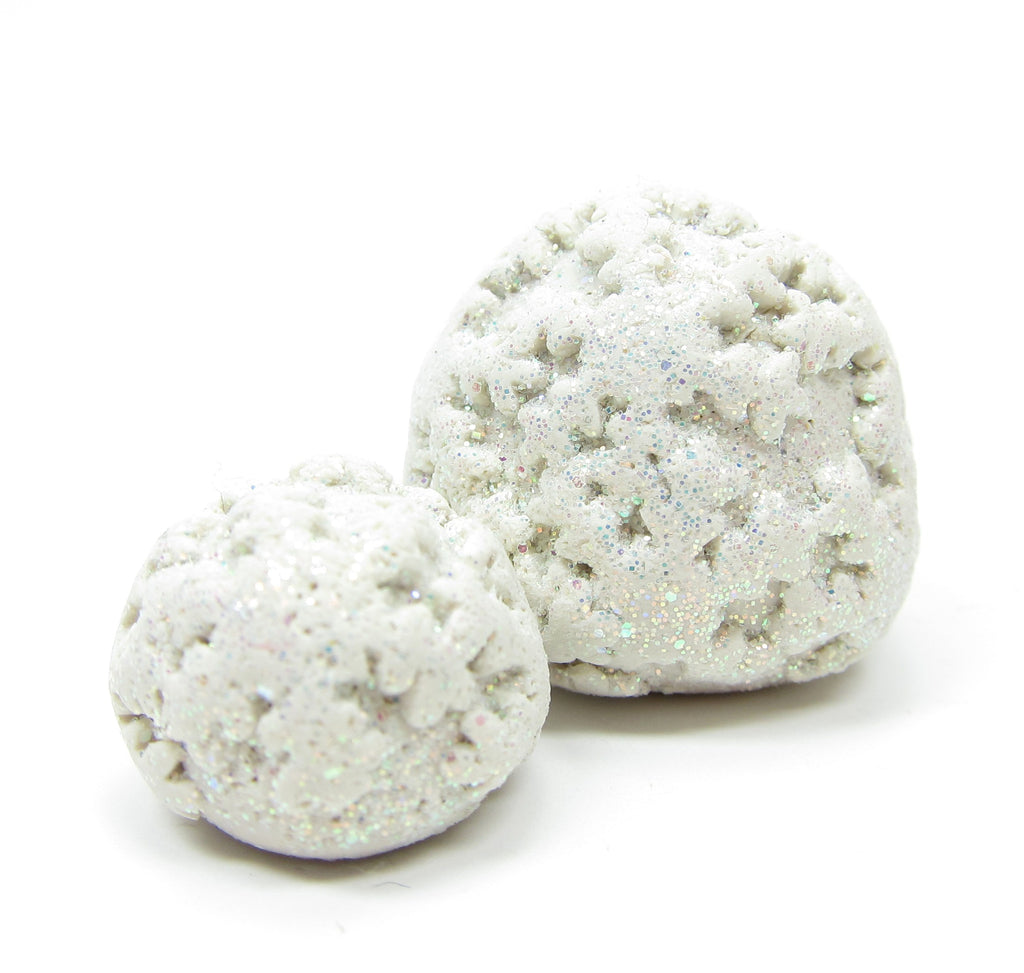 Snowflake Bushes Polymer Clay Miniature White Winter Figurines