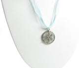 Winter solstice moon necklace with snowflake charm
