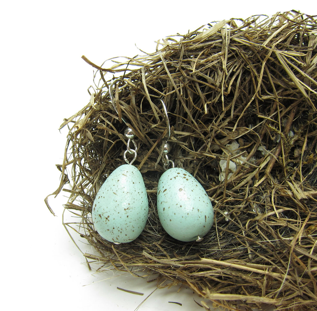 Robin's Egg Earrings Polymer Clay Eggs