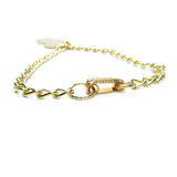 Gold chain Strawberry Shortcake bracelet with safety clasp