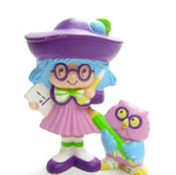 Plum Puddin at School with Elderberry Owl PVC miniature