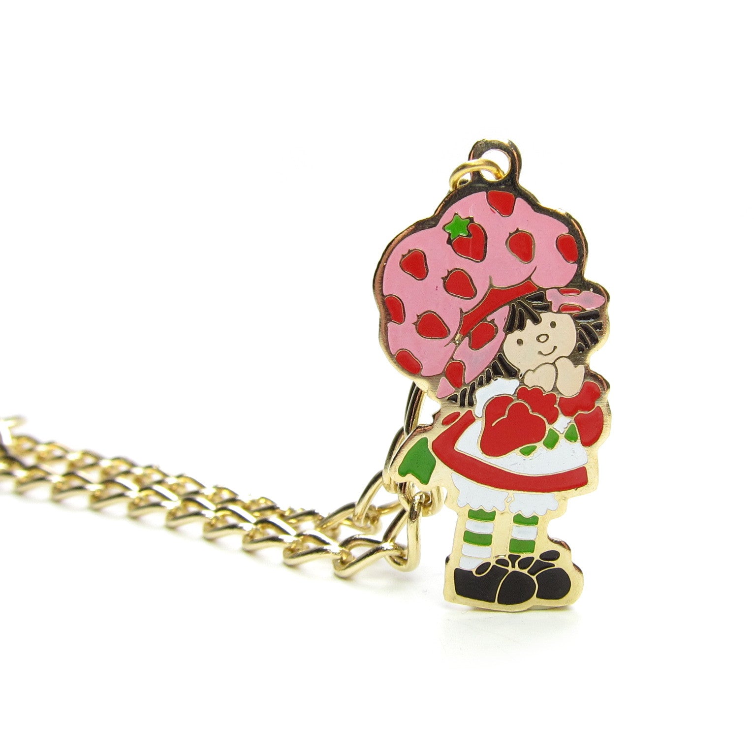 Raspberry Tart Strawberry Shortcake Gold Enamel Charm for Bracelet