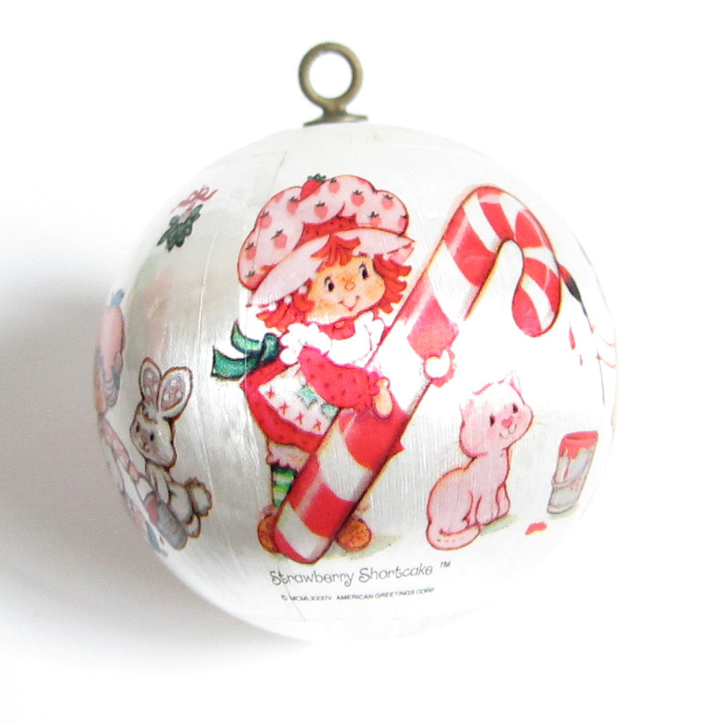 Strawberry Shortcake Christmas Ornament 1984 Silk Ball Tree Decoration