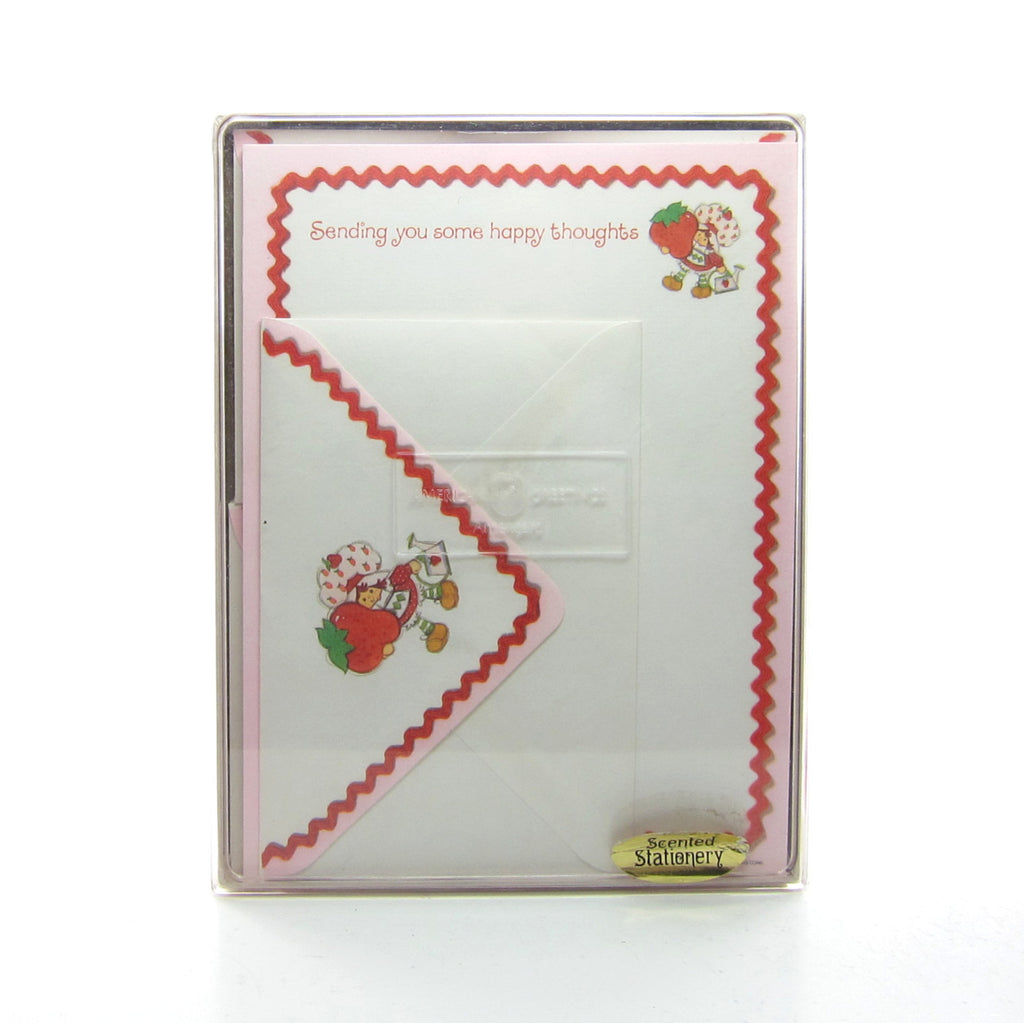 Strawberry Shortcake Stationery Set with Paper & Envelopes - "Sending You Some Happy Thoughts"