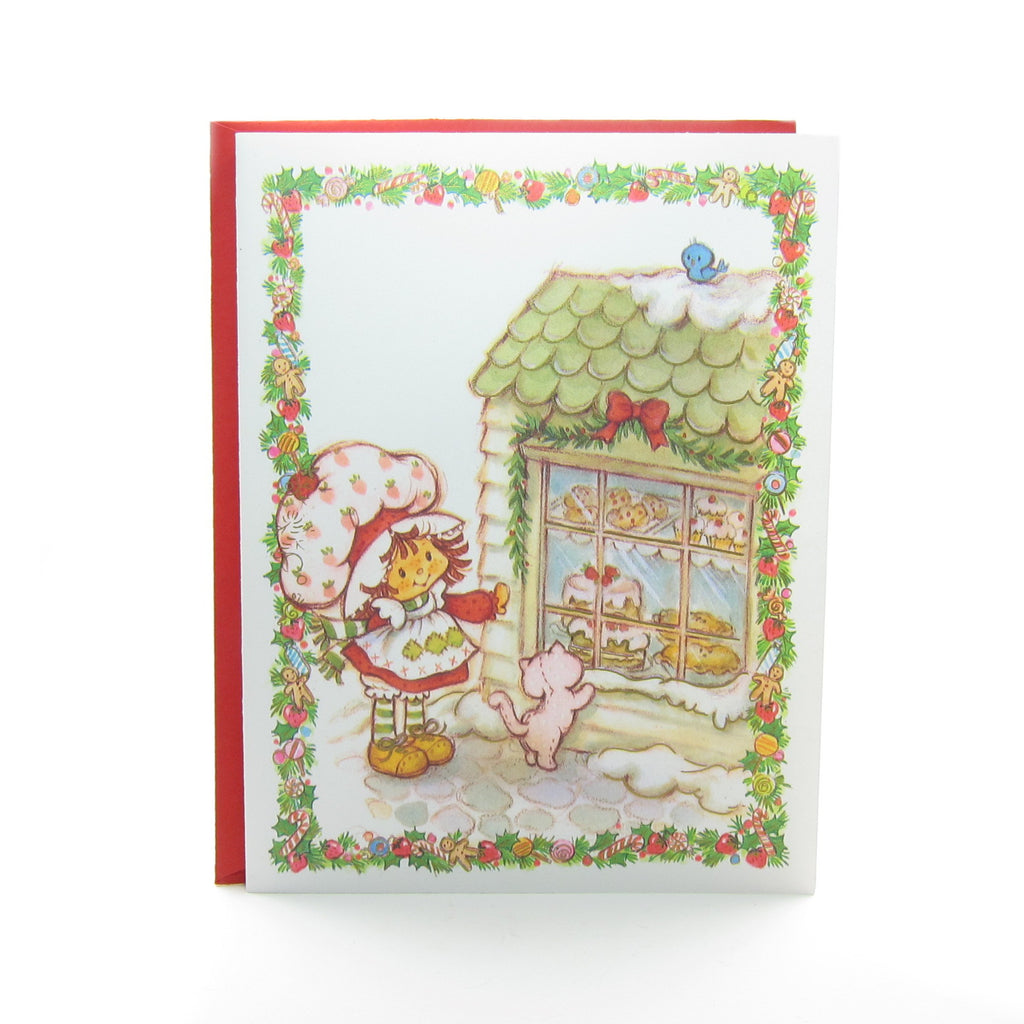 Strawberry Shortcake Christmas Card with Custard and Bakery Window