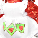 Strawberry Shortcake 40th Anniversary cloth rag doll with red sparkly dress and glitter on apron