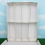 White vinyl doll storage case with compartments