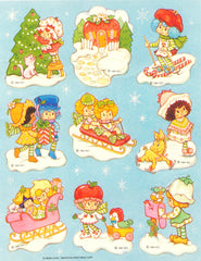 Strawberry Shortcake International Friends Christmas and winter sticker sheet